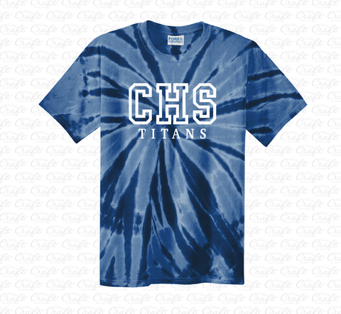 Centennial CHS Titans Navy Tie-Dye Cotton Short Sleeve