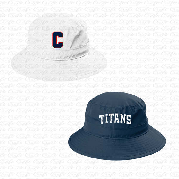 Centennial Titans Navy/White Bucket Hats WITH CHIN DRAWCORD