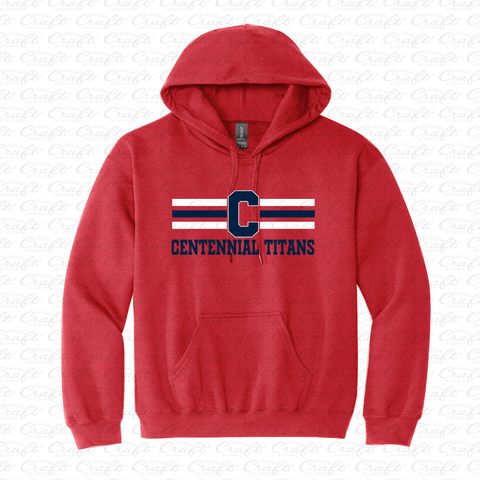 Centennial Titans Striped Red Hoodie