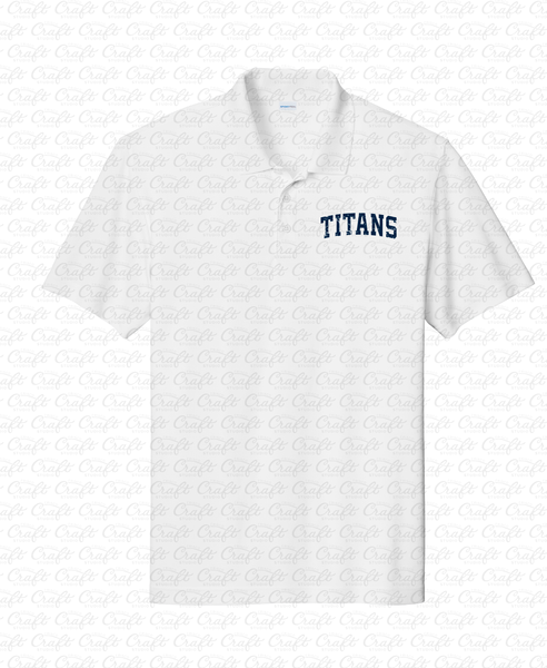 Centennial Titans Unisex Distressed Dri-Fit Performance White Polo