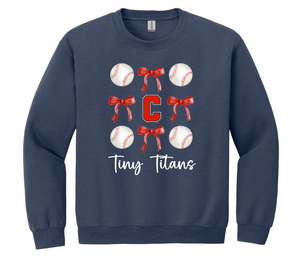 Curtsinger Navy Baseball Crew Neck Sweatshirt