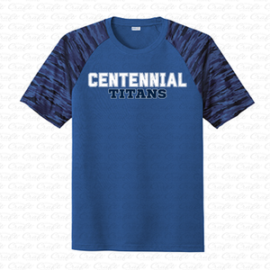 Centennial Titans Royal/Navy Camo Colorblock Dri-Fit Short Sleeve