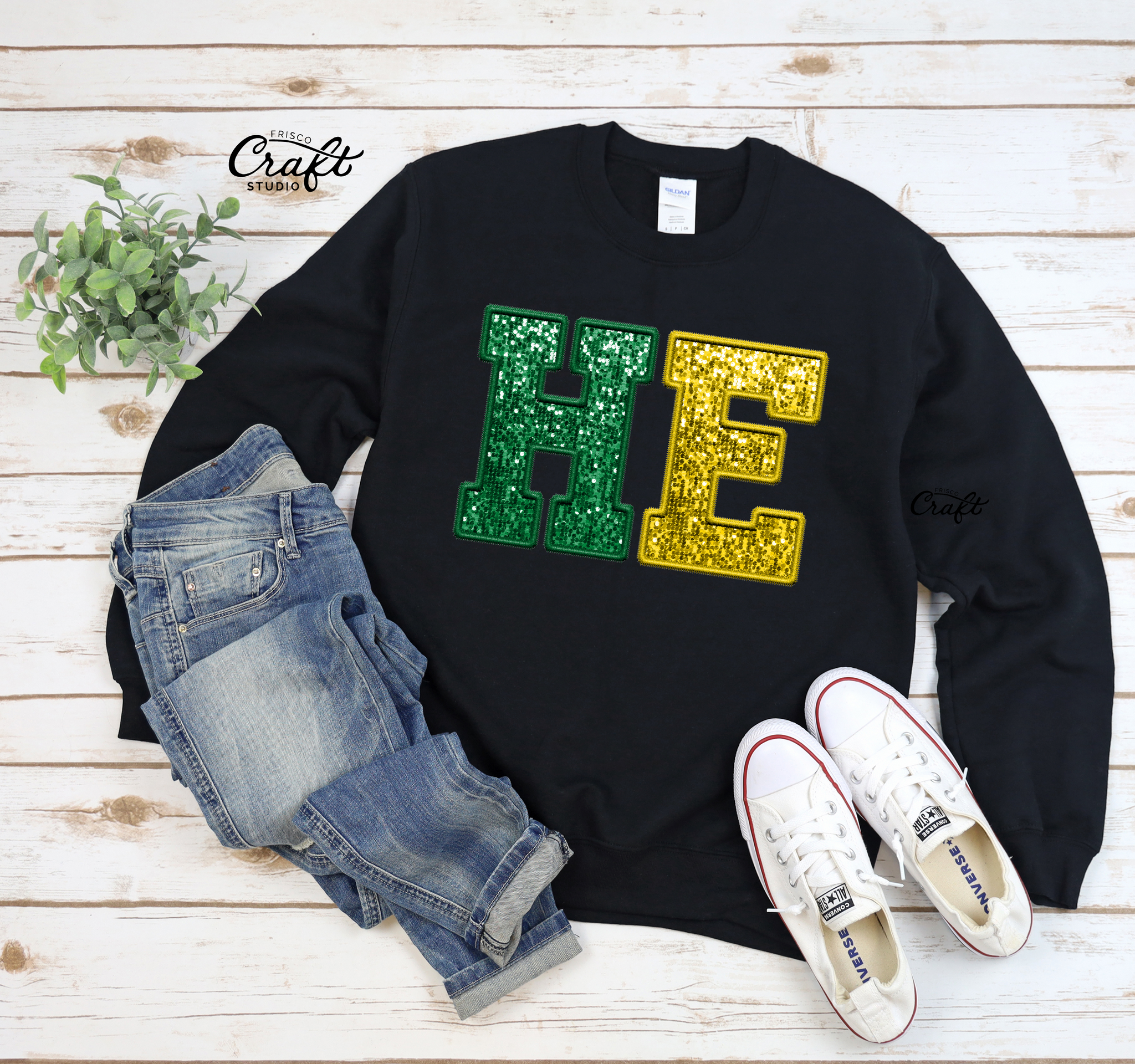 Hightower HE Faux Sequins Crew Neck Sweatshirt