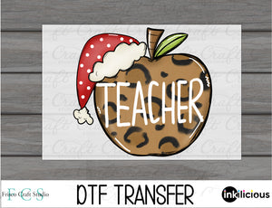 Teacher Leopard Christmas DTF