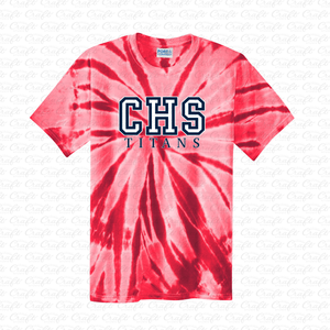 Centennial CHS Titans Red Tie-Dye Cotton Short Sleeve