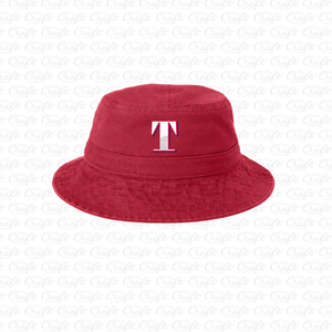 Centennial Titans "T" Red Bucket Hat with NO CHIN DRAWCORD