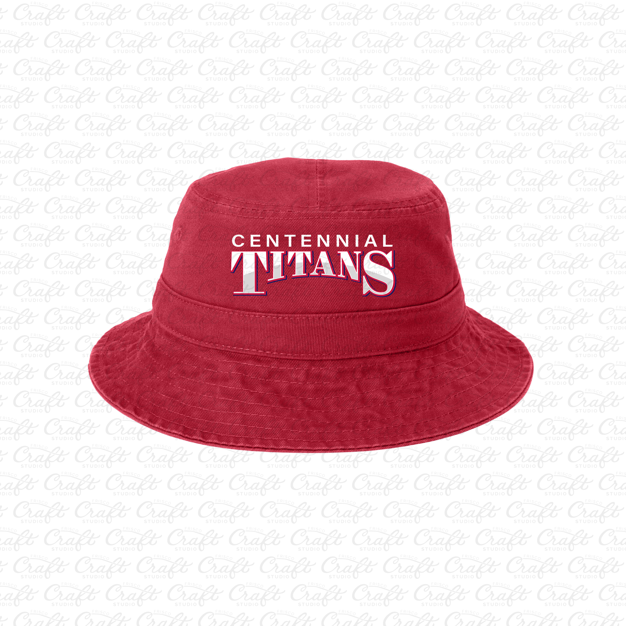 Centennial Titans Red Bucket Hat with NO CHIN DRAWCORD